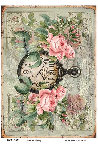 LİNEART Brass Decopage Paper La-ag54