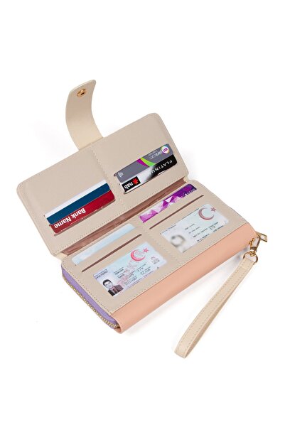 NEWISH POLO ACCESSORIES Portofel de damă colorat multifuncțional cu pudră