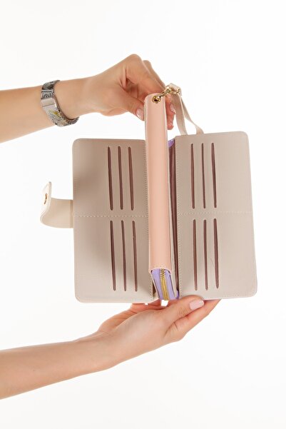 NEWISH POLO ACCESSORIES Portofel de damă colorat multifuncțional cu pudră