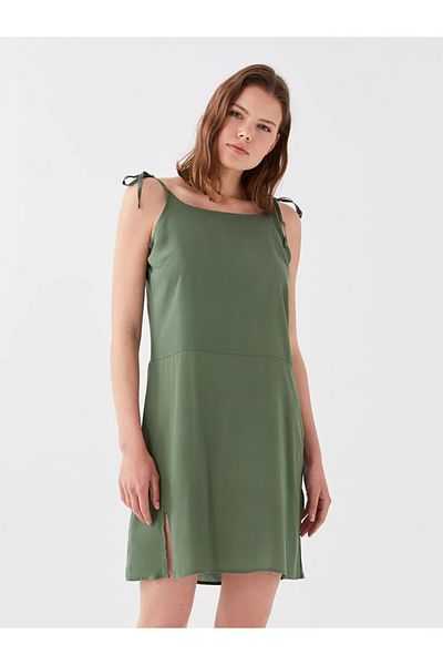LC Waikiki Lcw Dream Damen-Strandkleid mit geradem U-Kragen und Trägern