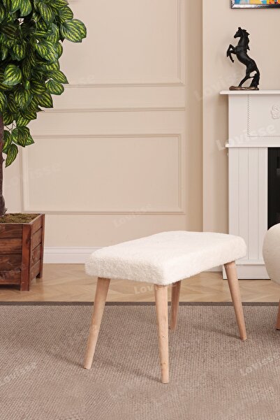 LOVİSSE HOME Crea Puf Pofuduk, Handmade Teddy Gürgen Ayak Puf Koltuk Puf Sand...