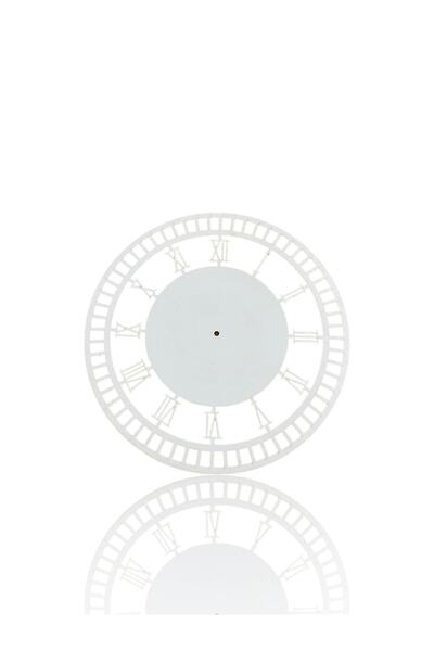 aladepo Дървена ролка за часовник с макраме и римски цифри, бяла 20 см