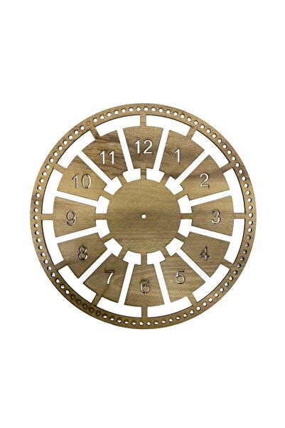 aladepo Ξύλινη Τροχαλία Ρολογιού Μακραμέ Ανοιχτή Δρυς 20 εκ