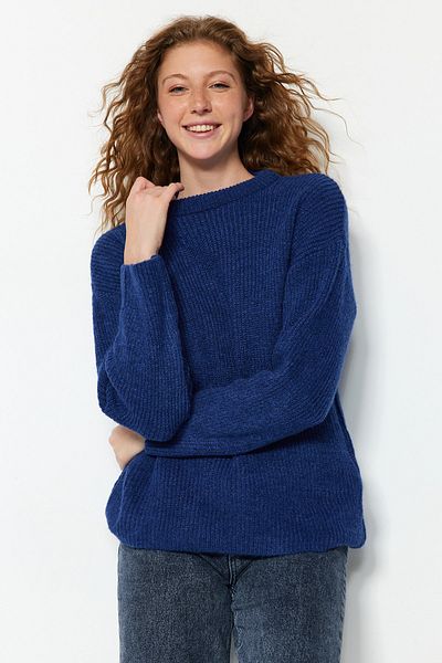 Trendyol Collection Pulover din tricot de bază cu textura moale Saks Wide Fit TWOAW20FV0142
