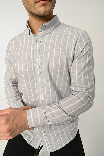Piola Club Ανδρικό πουκάμισο με ριγέ Slim Fit