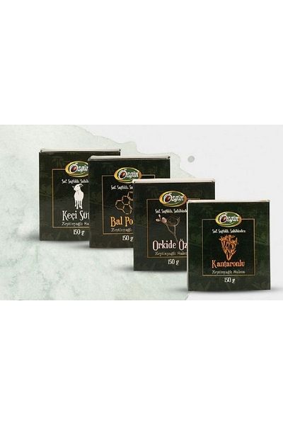 ÖZGÜN مجموعة صابون زيت الزيتون العطري 4 عبوات (4 × 150 جرام)