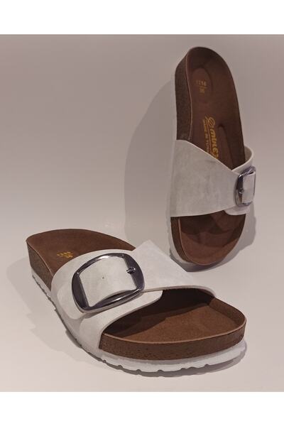 MULEX Γυναικείες παντόφλες Birken Model White με ανατομική σόλα και ρυθμιζόμε...