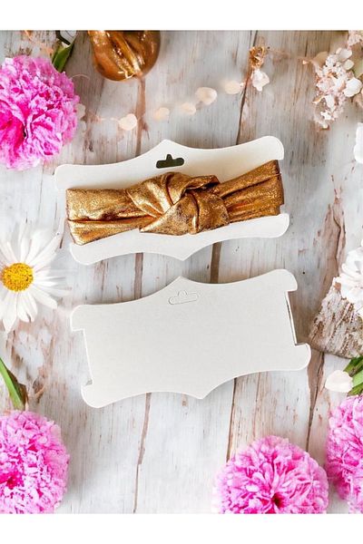 t tuğset etiket 25 Pieces Bow Tie Bandana Card - Buckle Accessory - Scarf Necklace Card/Label 10x18 Cm (WHITE)-t486