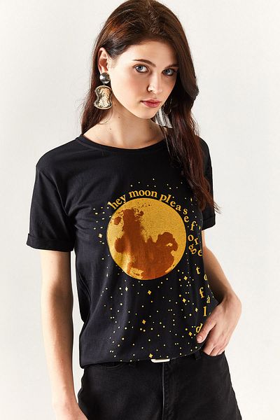 Olalook Dámské tričko Black Moon TSH-19000299