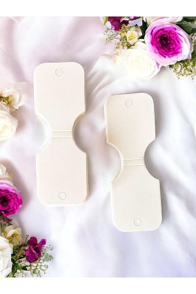 t tuğset etiket 25 Pieces White Rubber Buckle Card - Necklace and Bracelet Tag - T477