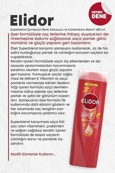 Elidor Superblend 400 Ml - Color Protection and Revitalizing Shampoo Care