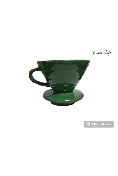 Genel Markalar 600 ml ve üzeri İNOVA LİFE YEŞİL V60 02 SERAMİK DRİPPER KAHVE DEMLEME EKİPMANI Seramik