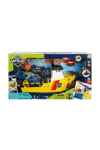 Pshoplay 49206 Sesli Ve Işıklı Wild Quest Köpek Balığı Ve Gemi Oyun Seti