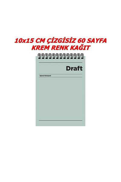 SEYFİKİRTASİYE 10x15 Cm A6 Unlined 60 Sheets Cardboard Cover Ring Notebook 60 Gr Cream Color Paper Draft