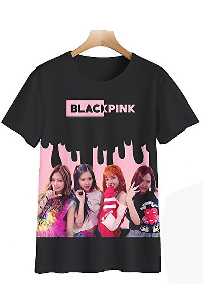 MECH BUTİK Blackpink Fotografie Tricou nou negru oversize tricou