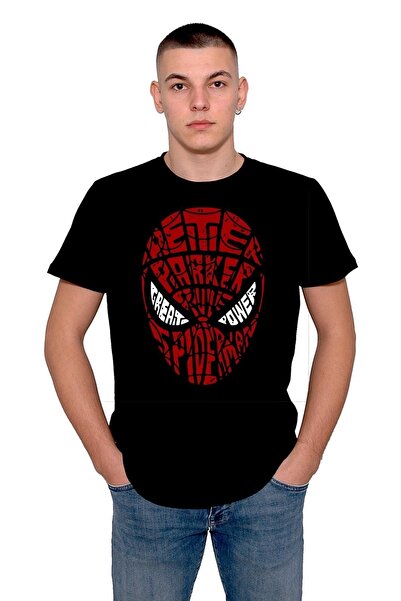 baskwear Spiderman Örümcek Adam Mask Tişört Unisex T-shirt