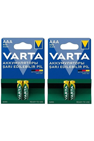 TREAGLE 4 Adet Varta 57033 800mah Aaa Şarj Edilebilir Ince Kalem Pil 2 Kartel...