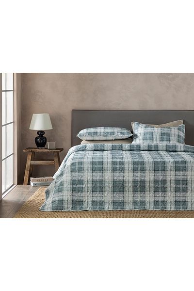 English Home Set cuvertură de pat King Size Gri - 240x220 Cm, Multifuncțional, Verificare Statică