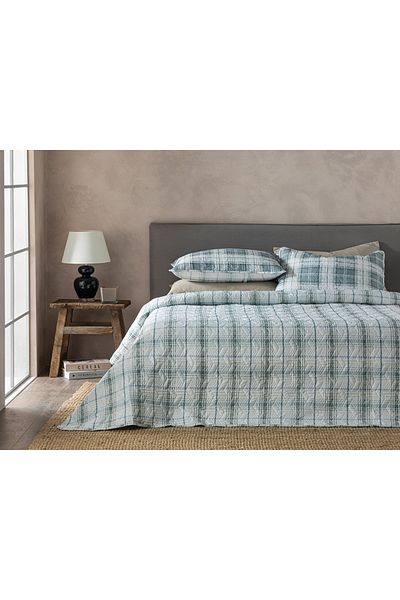 English Home Set cuvertură de pat King Size Gri - 240x220 Cm, Multifuncțional, Verificare Statică
