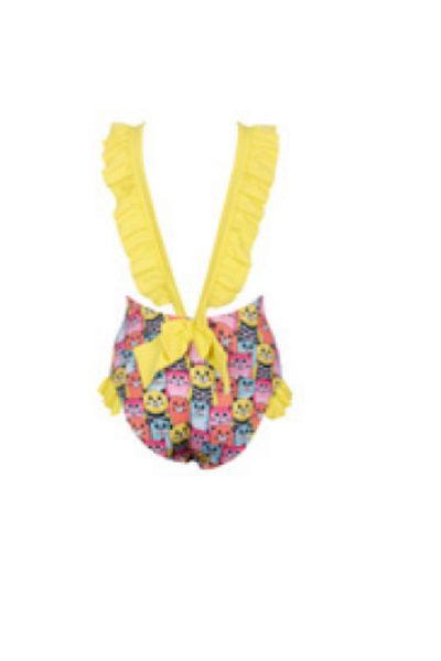Kom Girl's Swimsuit with Cat Ruffle Detail