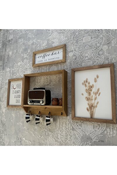 woodhomeworks Gerçek Ahşap Mutfak Dekor Tablo 4 Parça