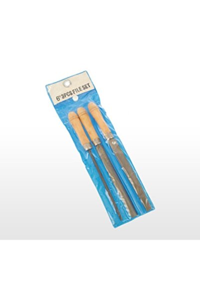 AYDAL A 2699 Tahta Saplı Eğe Seti 3 Parçalı Set 6'' Kalın ( Yarım Yuvarlak, Yuvarlak, Hand )