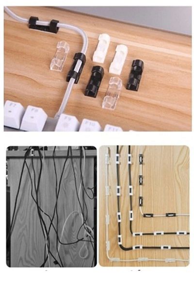 Kaşbaşı Home 20 Pieces Cable Fixer - Wall Tile and Glass Cable Holder Adhesive Clip