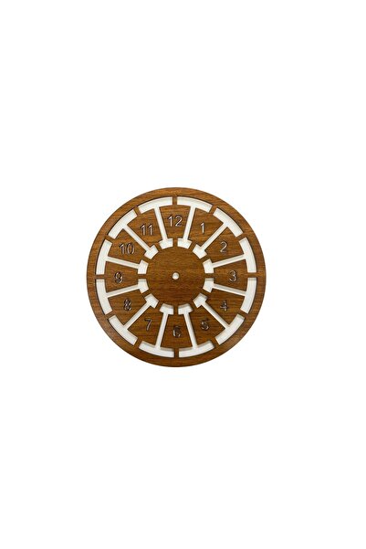 aladepo Дървен часовник с макраме, ролка, орех, 20 см