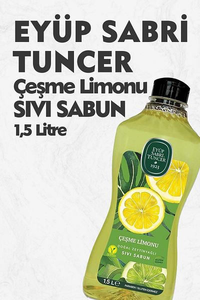 Eyüp Sabri Tuncer Natural Olive Oil Liquid Soap Fountain Lemon Liquid Soap 1500 Ml