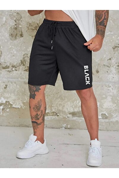 Machetta Plus Size Black Printed Black Summer Sports Shorts - Comfortable Daily Shorts