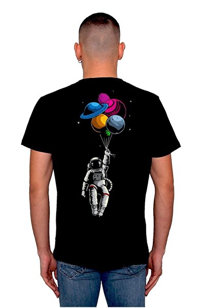 baskwear Tricou unisex astronaut Planete Space Balloon Cosmos