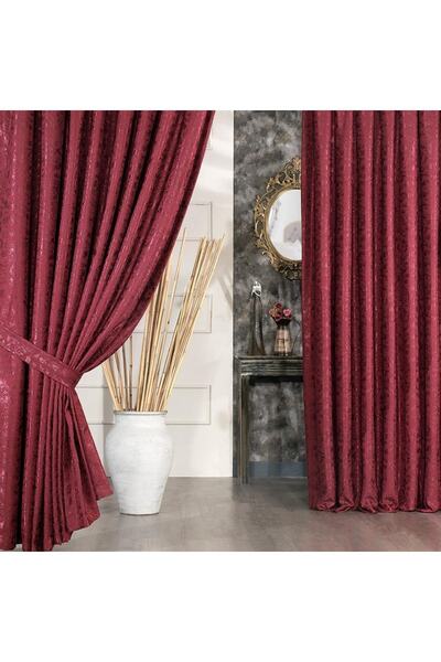 Solinas Collection Bordo Eyfel 1x3 Sık Pile Fon Perde - Tek Kanat