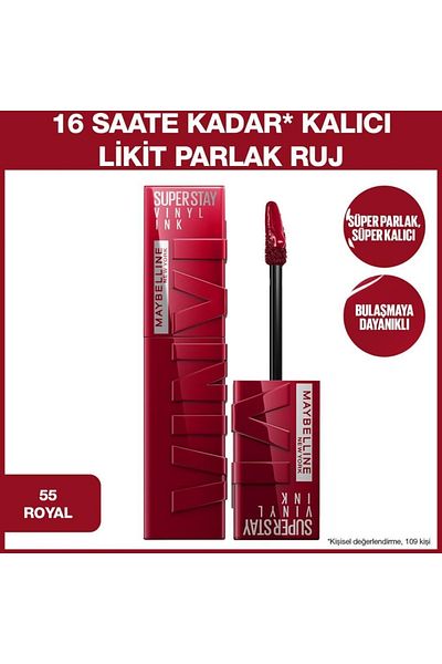Maybelline New York Maybelline Superstay Vinyl Ink - Lipstick 55 Royal Winter Makeup