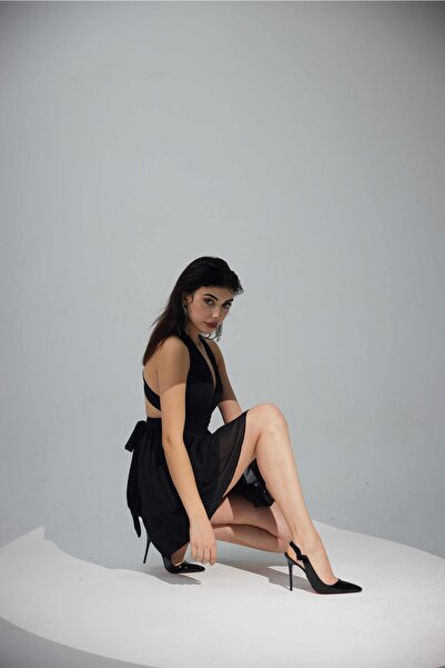 AYAKKABI PRENSİ Elisa Stiletto Black Patent Leather 10 cm Women's Stiletto, High Heels