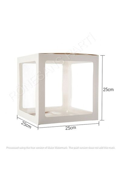 RÖNESANS PARTİ White Transparent Balloon Box 5 Number 25X25 cm