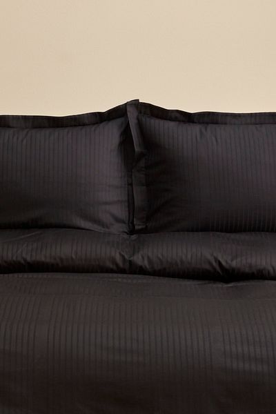 Karaca Home Σετ Παπλωματοθήκη Uniq Μαύρο Σατέν - 100% Βαμβάκι, Μονό