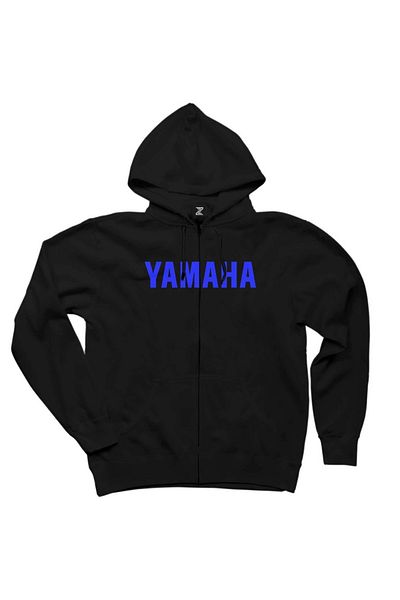 Z zepplin Φούτερ με κουκούλα Yamaha Text Μπλε Μαύρο με φερμουάρ