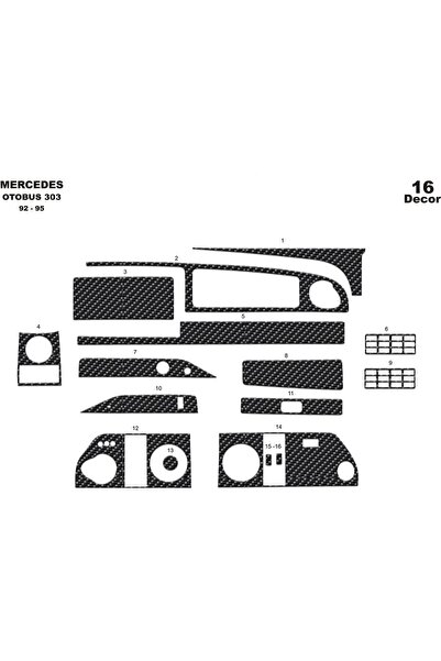meriç cockpit design ميريتش ®   مرسيدس 303 توربيدو امامي كربون 16 قطعة 1992-1995
