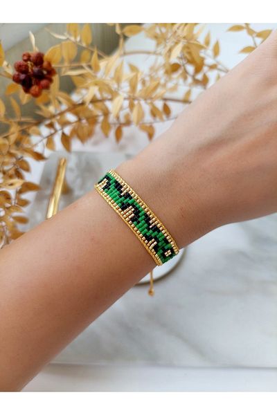 BUNİTA DESİGN Colorful Leopard Miyuki Beaded Bracelet