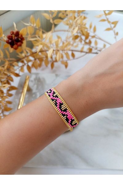 BUNİTA DESİGN Colorful Leopard Miyuki Beaded Bracelet