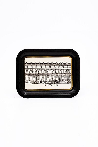 EVLE City Patterned Metal Tray - Tea Coffee Tray - Presentation Tray 23 Cm X 31 Cm Ee161-t9