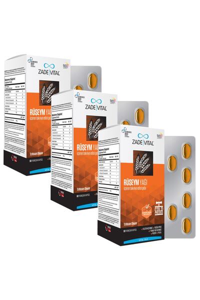 Zade Vital Rüşeym Yağı Triticum Vulgare, Wheat Germ (3 Kutu) 180 Kapsül