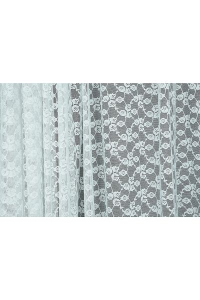 AKÇA TEKSTİL Flower Model Off White Color Single Wing Ready Planted Pleated Background Curtain 300*260 Cm
