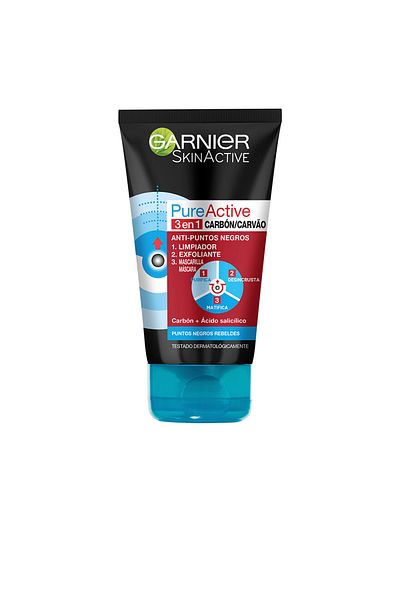 Garnier Pure Active 3 En 1 Carbon Intensive Gel Puntos Negros Garnier 150 ml