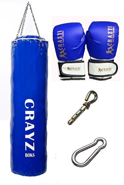 Crazy 120x30 Boks Kum Torbası Set Büyük Boy Dolu Boks Eldiveni Askı Aparatı