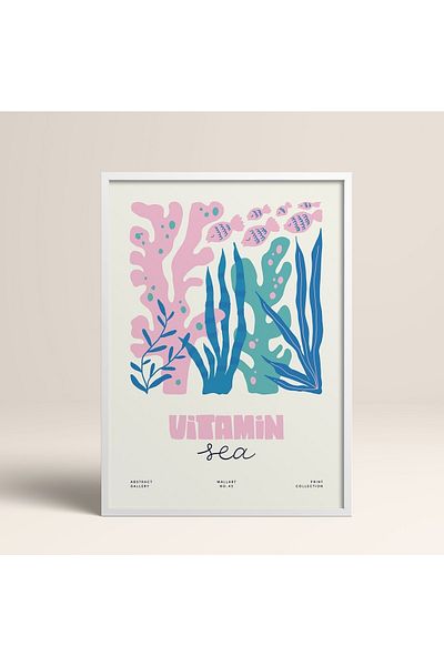 HOMEPACK Tablou cu rame din lemn alb Poster cu rame Decor artistic modern de perete (FLOWER190-WHITE-50X70)