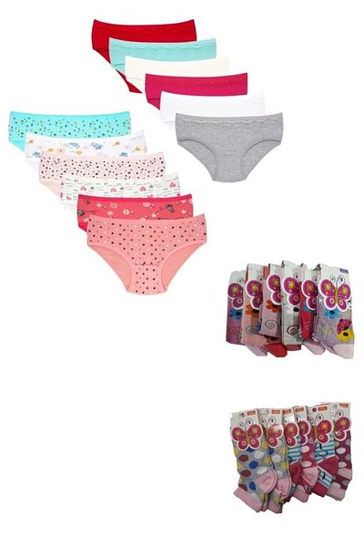 Tutku ΑΝΤΙΓΡΑΦΗ - Dondeza 12-pack Βαμβακερά χτενισμένα εσώρουχα μπικίνι για κορίτσια