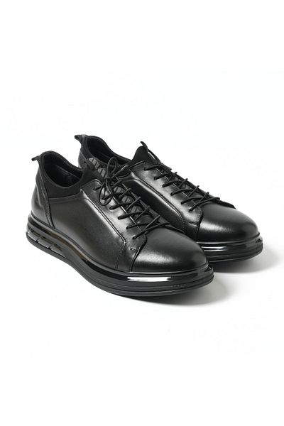 John May Men's Sneakers OZ- 3536 John May Black Napa Black Stretch
