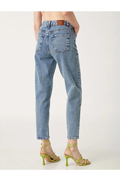 DRC trend Senyor Blue Snow Wash Boyfriend Jean Γυναικείο Colorfast Mom Gathering τζιν παντελόνι