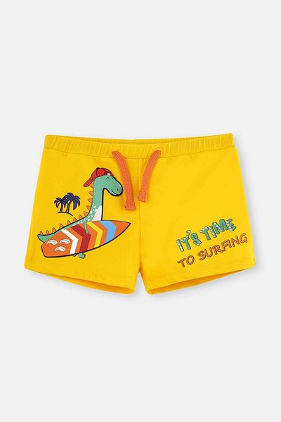 Dagi Gelbe Badeshorts mit Dinosaurier-Aufdruck für Jungen